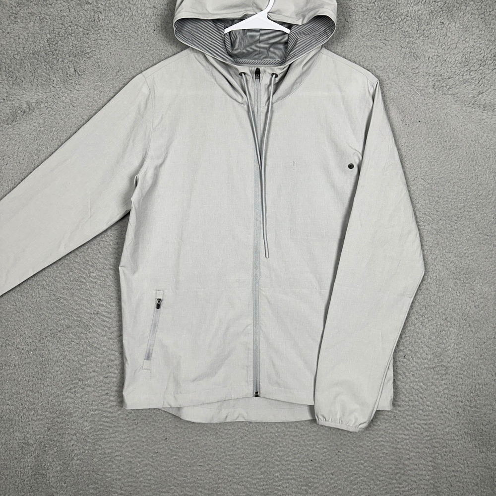 NEW Vuori Jacket Womens Medium Light Grey Performance Hoodie Full Zip Stretch